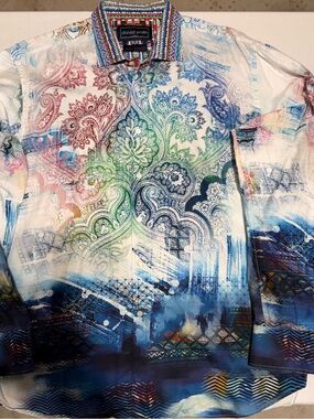 David Smith Australia Men's Multicolor Paisley-Print Button-Up Shirt